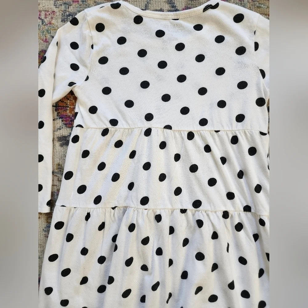 Harper Canyon White Poka-Dot Long Sleeve Spring Dress, sz 4